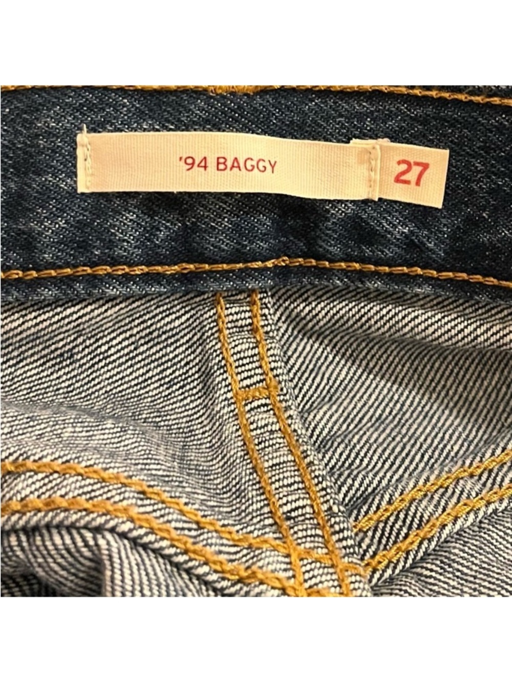 🆕- Levi's Medium Indigo '94 Baggy Jeans. Size: 27 - Picture 9 of 12